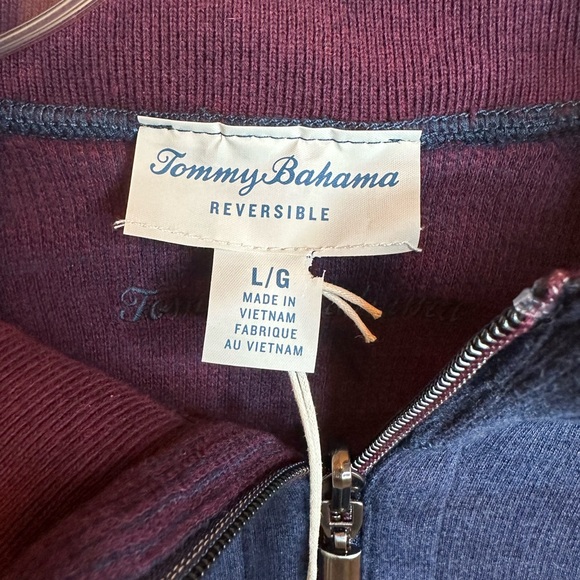 Tommy Bahama Men's Blue Reversible Zip-Up Sweater, Large, NWT - Picture 3 of 8